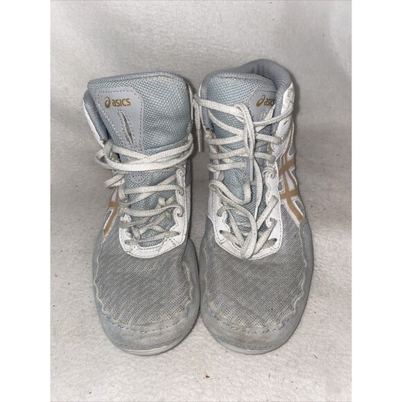 Asics Matflex 6 Wrestling Boxing Shoes Glacier Gray Gold 1081A021 Sz 6.5 - Picture 2 of 12